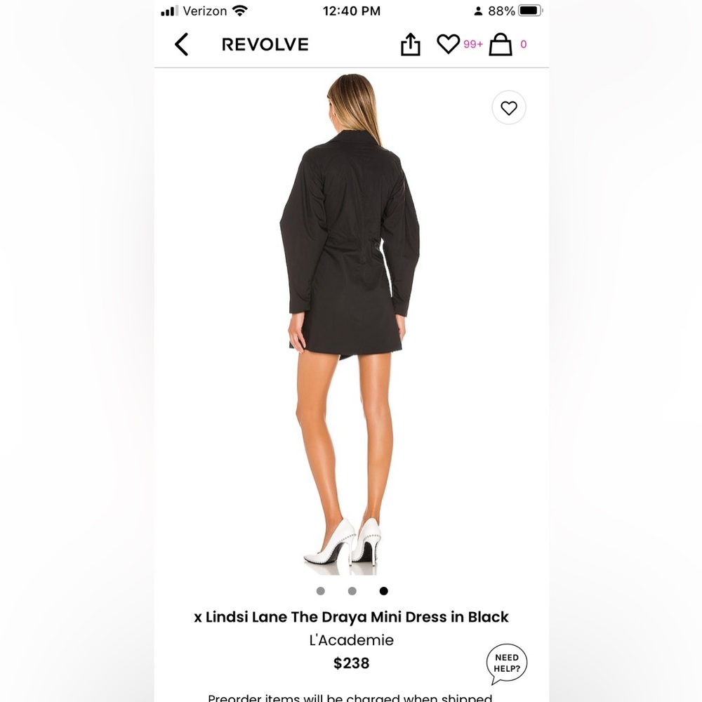 L’academie Lindsi Lane Draya Poplin mini dress, small